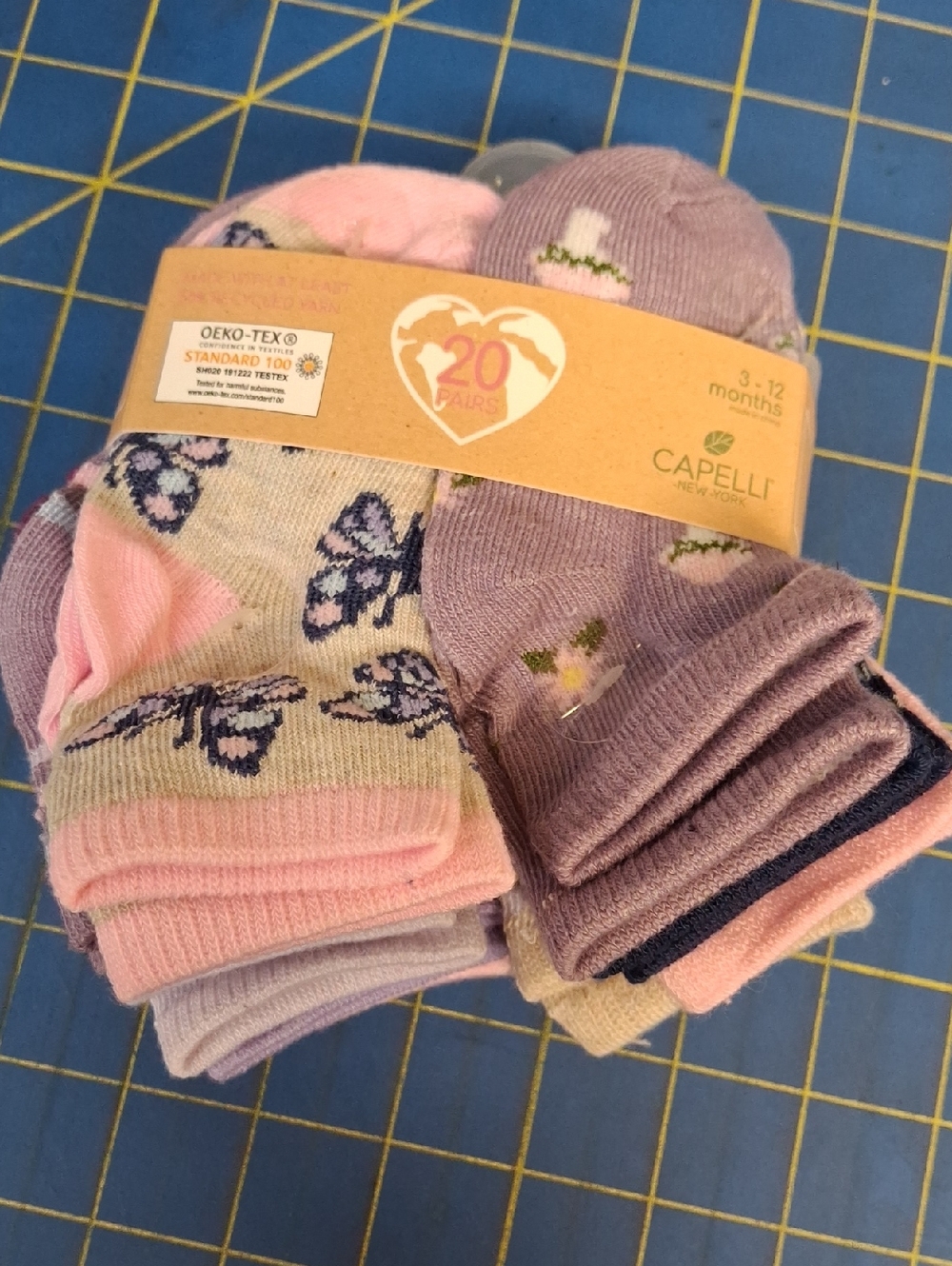 Capelli of New York Pink & Lavender Baby Socks 20-Pack NWT